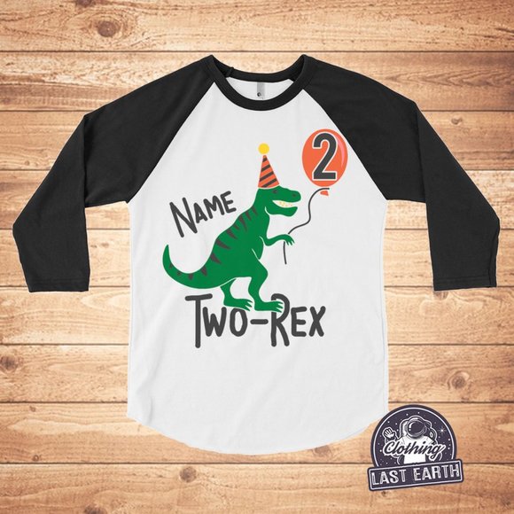Dinosaur Birthday Party Shirt Personalized T-Rex Name & Age Boys Girls Gifts Tee - Picture 1 of 1